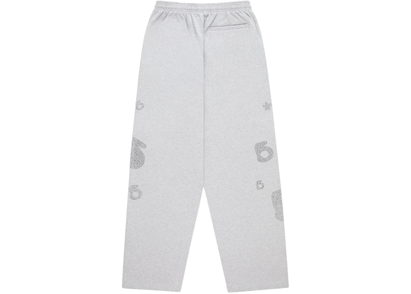 Sp5der Rhinestone Beluga V2 Wide Leg Sweatpant Heather Grey