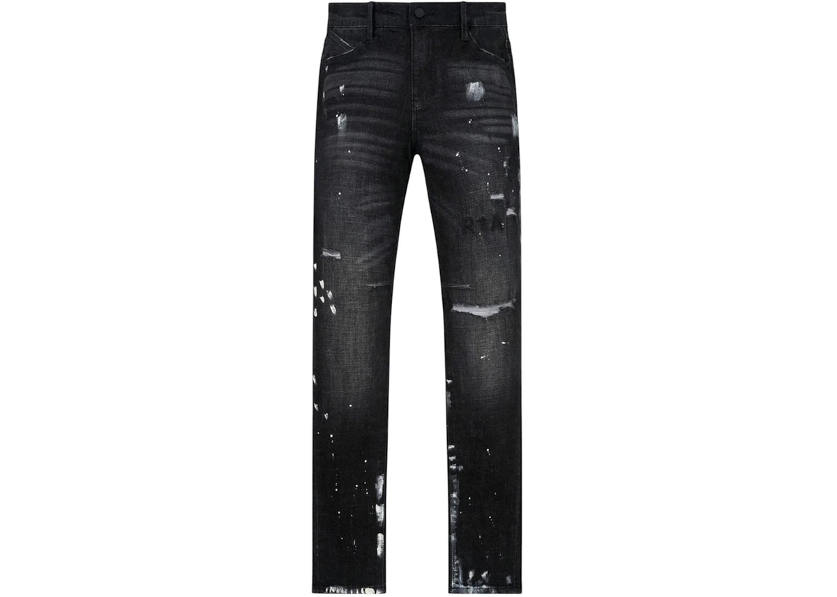 RtA Clayton Distressed Charcoal Paint Jean Black
