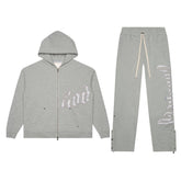 GODSPEED OG Logo V2 Sweatsuit Grey/Silver Satin