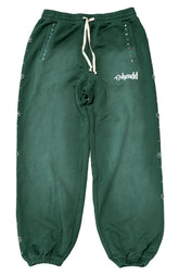 Happy Memories Don't Die HMDD Flower Studded Scrunch Sweats "Green"