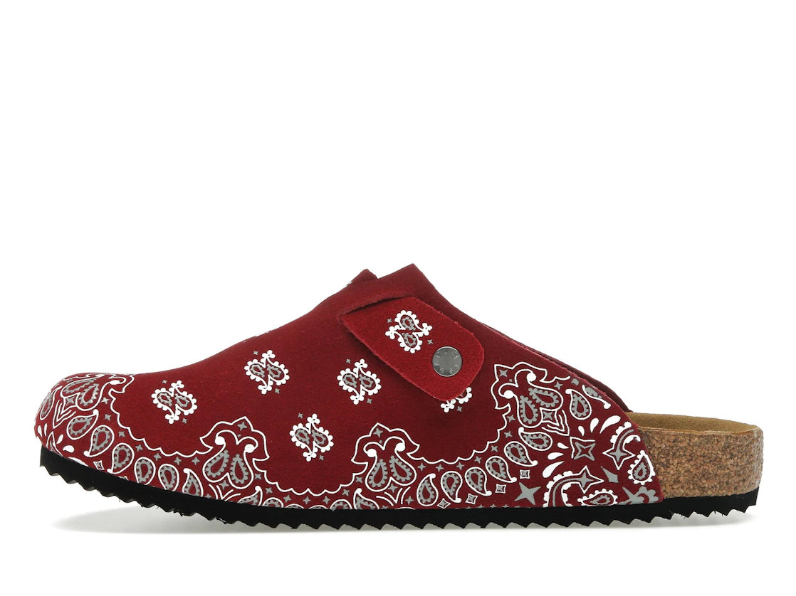 Bravest Studios Suede Paisley Clogs Burgundy