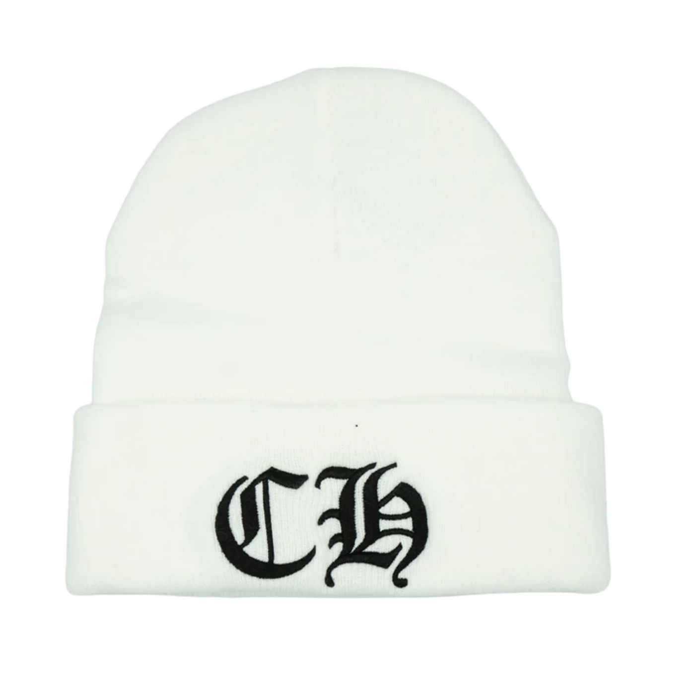 Chrome Hearts CH Logo Beanie White