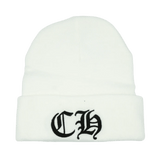 Chrome Hearts CH Logo Beanie White