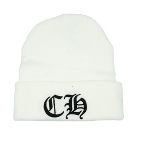 Chrome Hearts CH Logo Beanie White