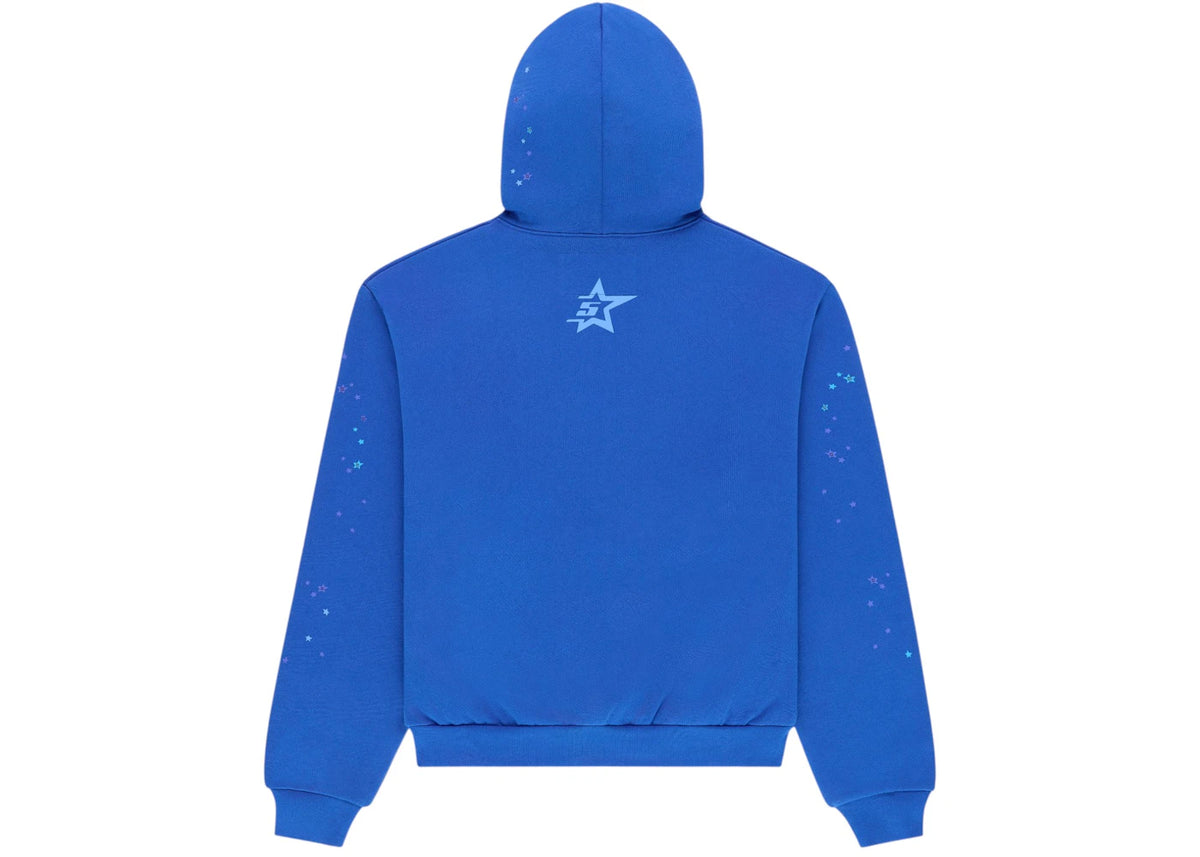 Sp5der Rhinestone Punk V2 Hoodie Blue