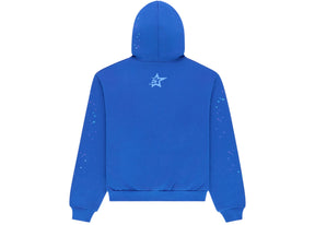 Sp5der Rhinestone Punk V2 Hoodie Blue