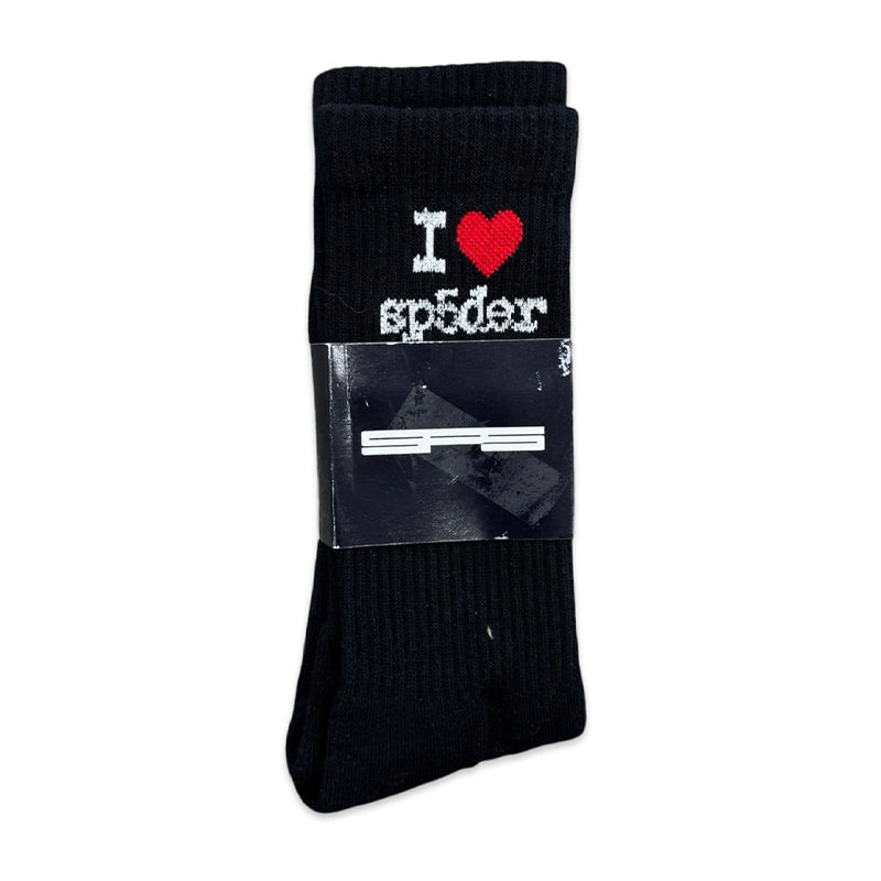 Sp5der I love SP5 Socks Black
