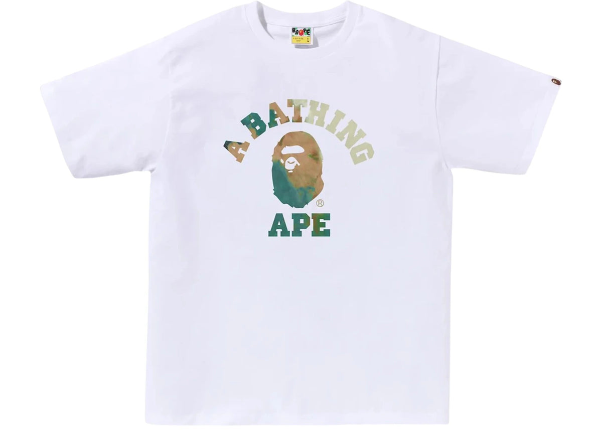 BAPE Tie Dye College Tee White/Black
