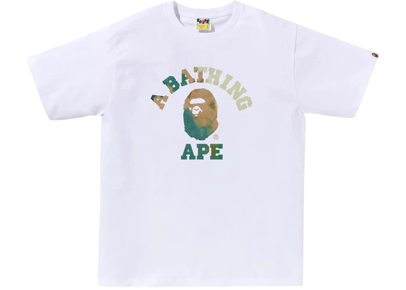 BAPE Tie Dye College Tee White/Black