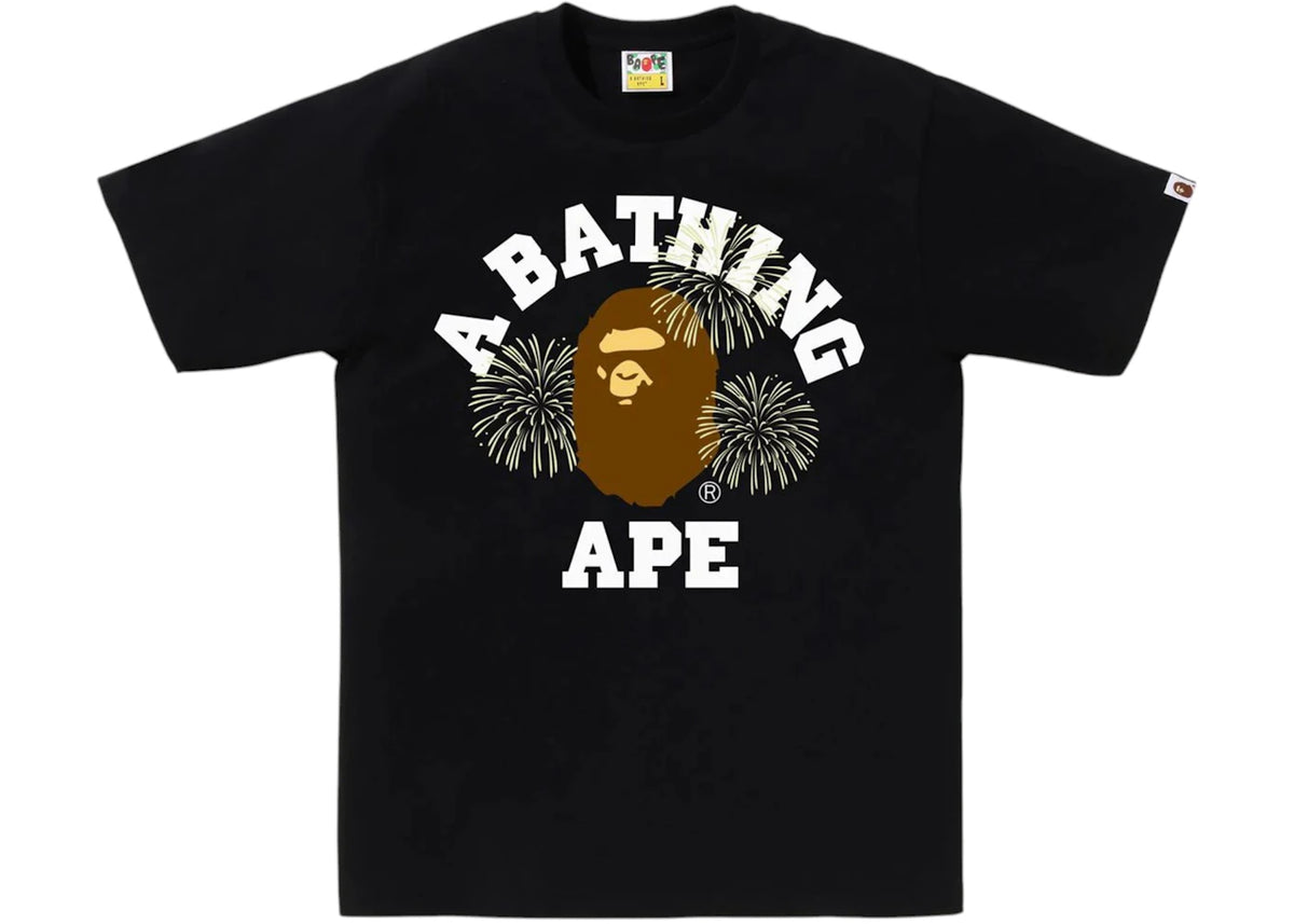 BAPE Firework College Tee Black