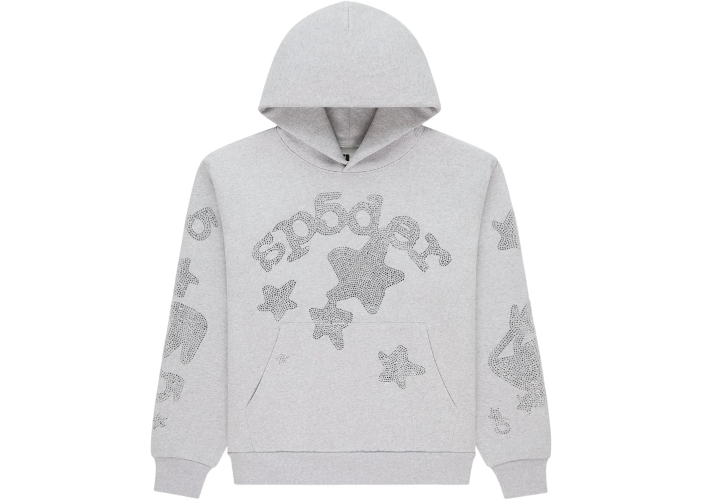 Sp5der Rhinestone Beluga Hoodie Heather Grey
