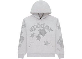 Sp5der Rhinestone Beluga Hoodie Heather Grey