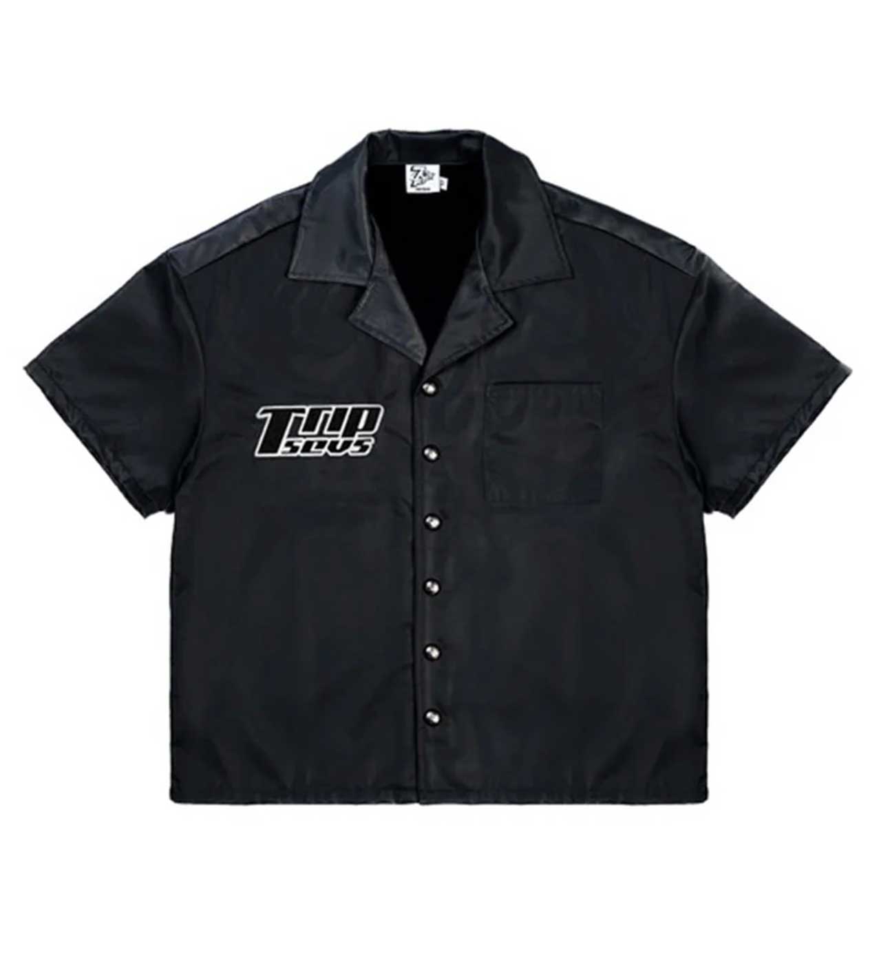 Triple Sevens Nylon Black Button Up