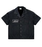 Triple Sevens Nylon Black Button Up