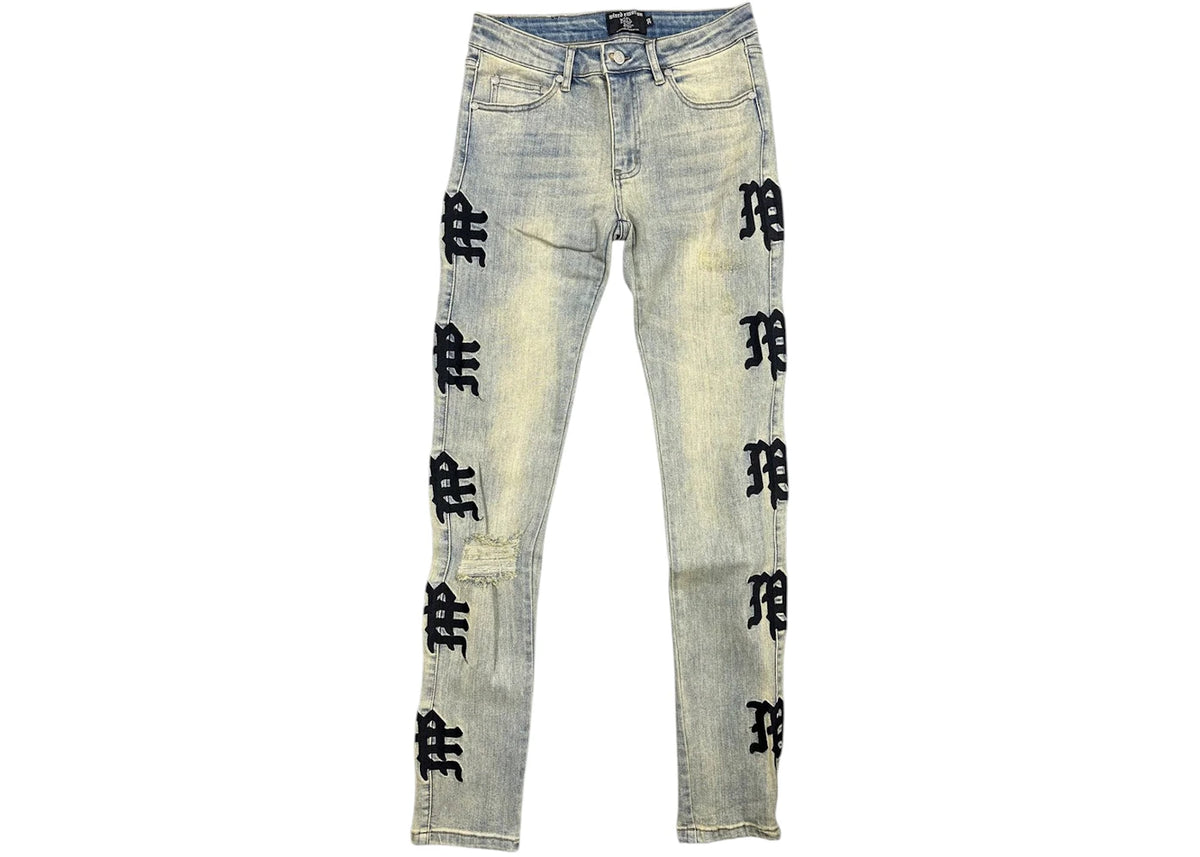 Mixed Emotion Desert Monogram Denim Washed Blue