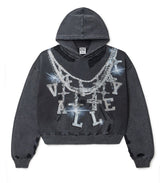 Vale Forever Big Chain Bejeweled Hoodie Black