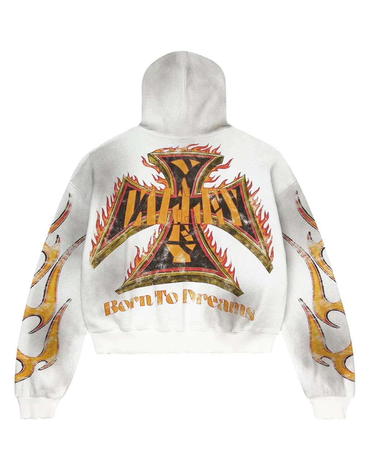 Vale Forever Reborn Waffle Zip Up Hoodie White