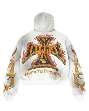 Vale Forever Reborn Waffle Zip Up Hoodie White
