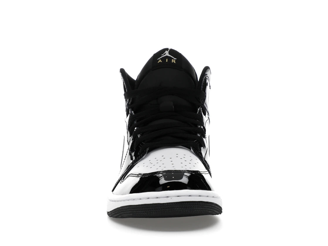 Jordan 1 Mid SE Patent Black White Metallic Silver Metallic Gold