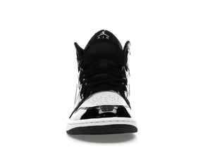 Jordan 1 Mid SE Patent Black White Metallic Silver Metallic Gold