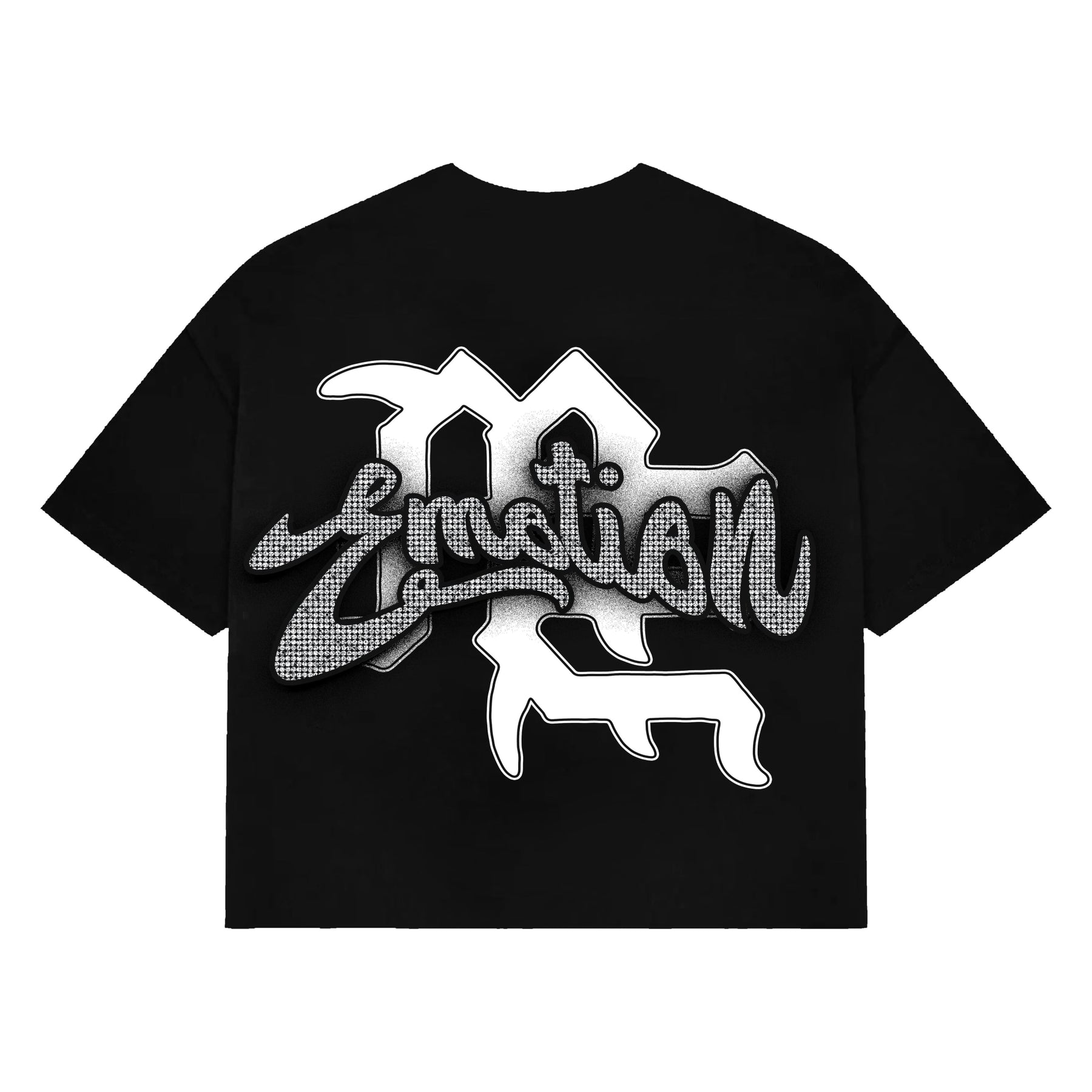 Mixed Emotions Black Rhinestone Cropped tee