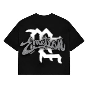 Mixed Emotions Black Rhinestone Cropped tee