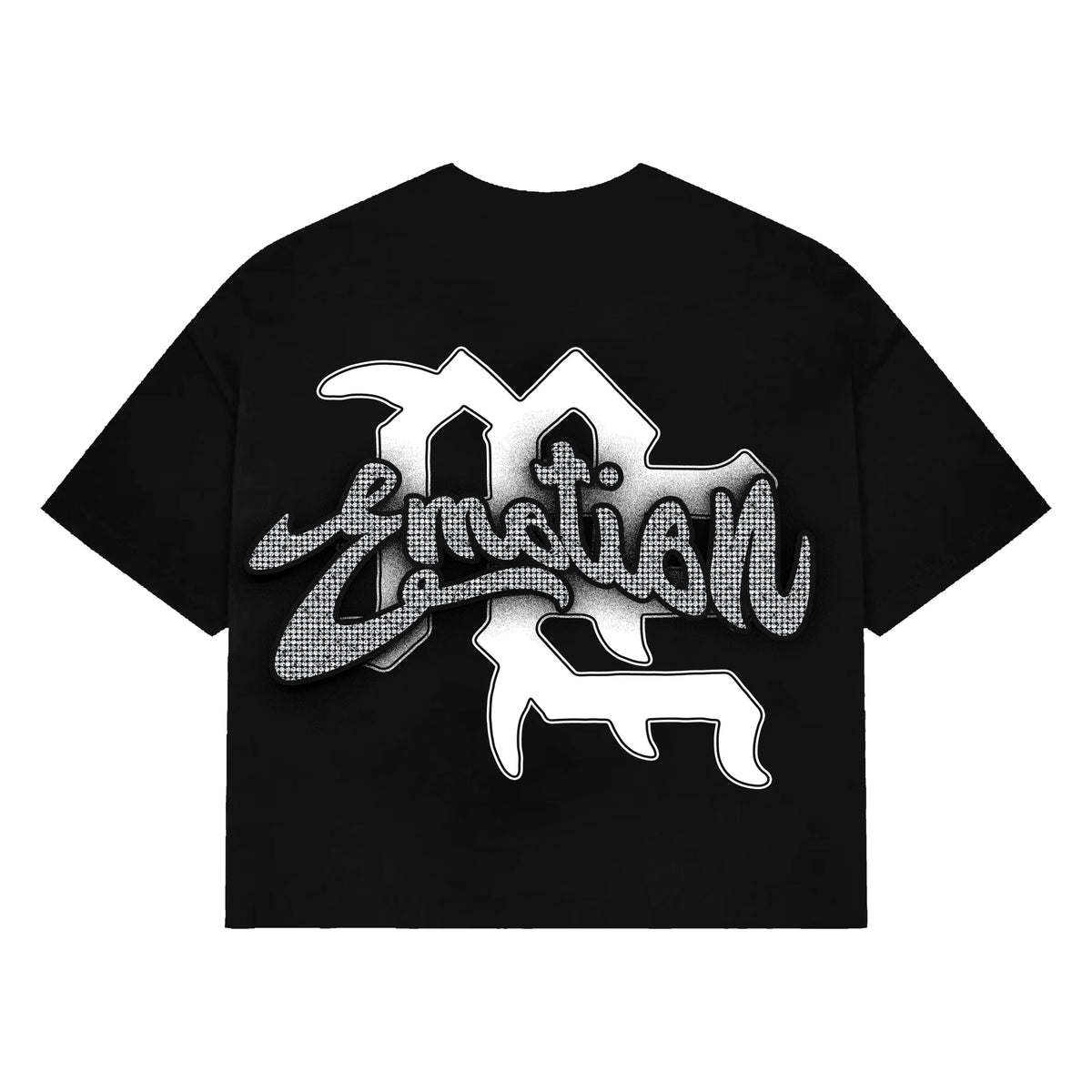 Mixed Emotions Black Rhinestone Cropped tee