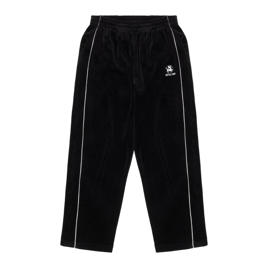 Sinclair Velour Piping Pants Black