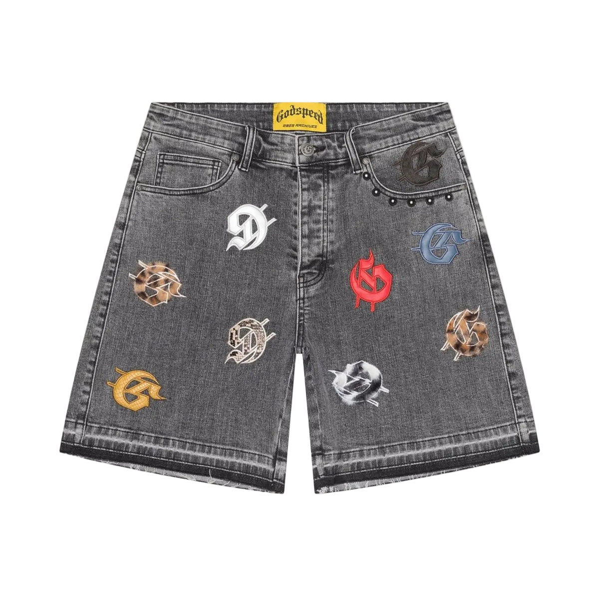GODSPEED Infinity Multi Color Grey Denim Shorts
