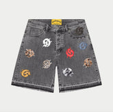 GODSPEED Infinity Multi Color Grey Denim Shorts