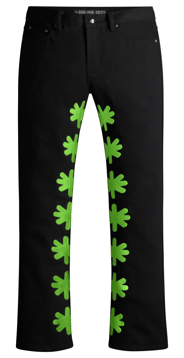 LOSTSHDWS DRKSHDWS DENIM PANT (SLIME GREEN) NYC EXCLSVE