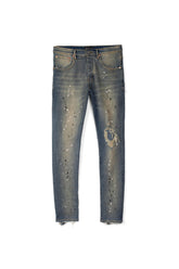 Purple Brand P002 Mid Indigo Destroyed Paint Jeans