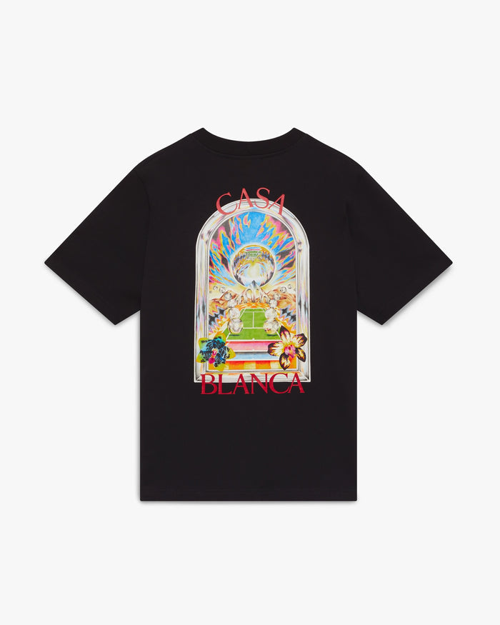 Casablanca Tennis Landscape T-Shirt Black