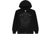 Sp5der OG Web V2 Phantom Zip Up Hoodie Black