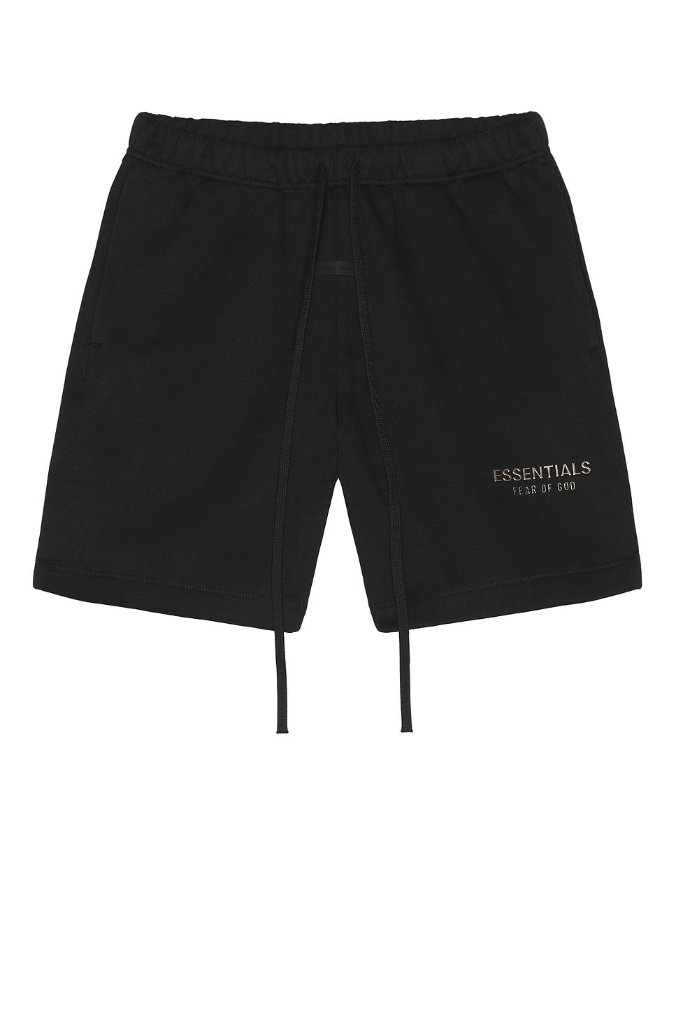 Fear of God ESSENTIALS Jet Black Soccer Fleece Sweat Shorts