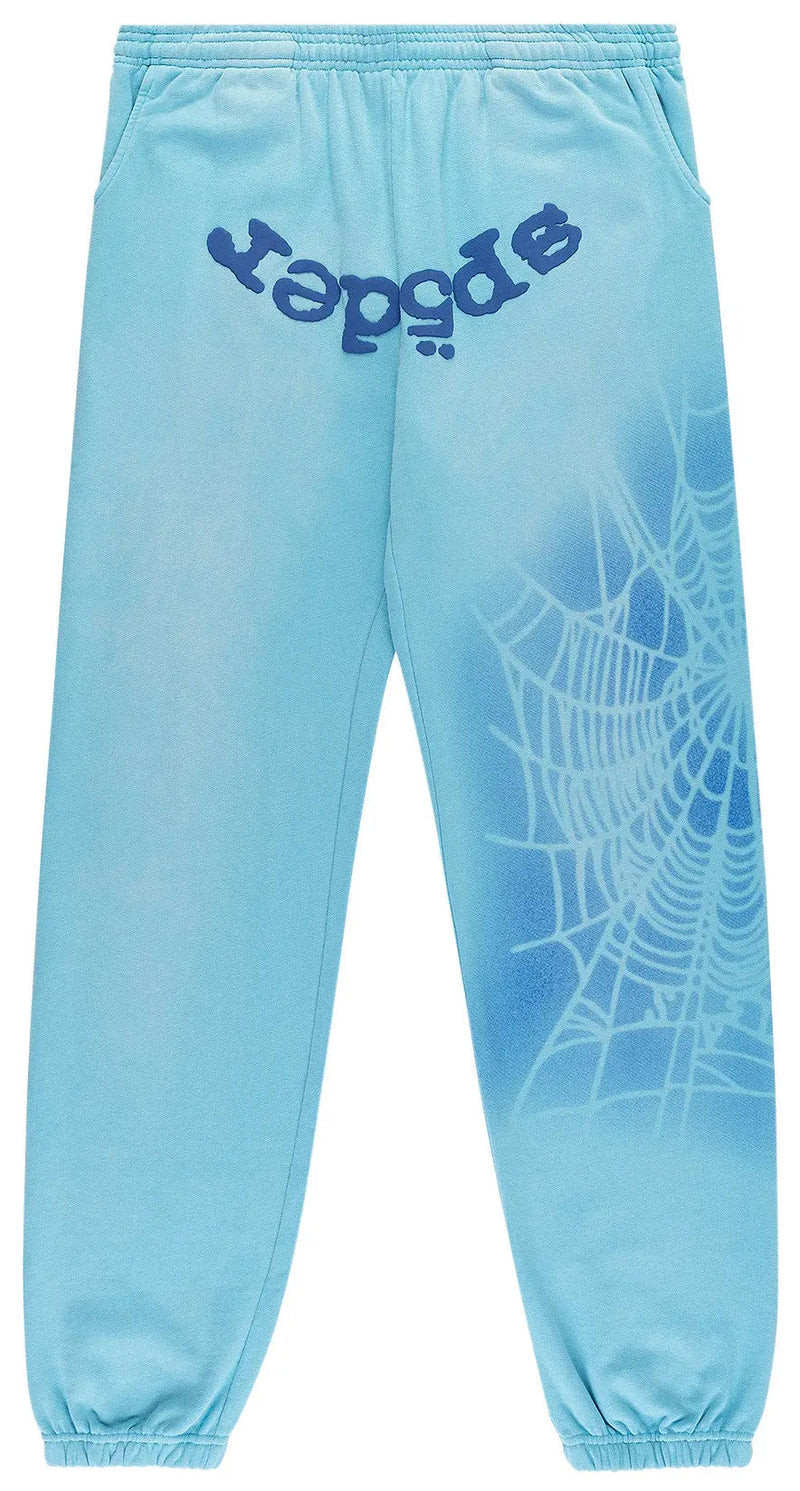 Sp5der OG Web V2 Spray Sweatpants Light Blue