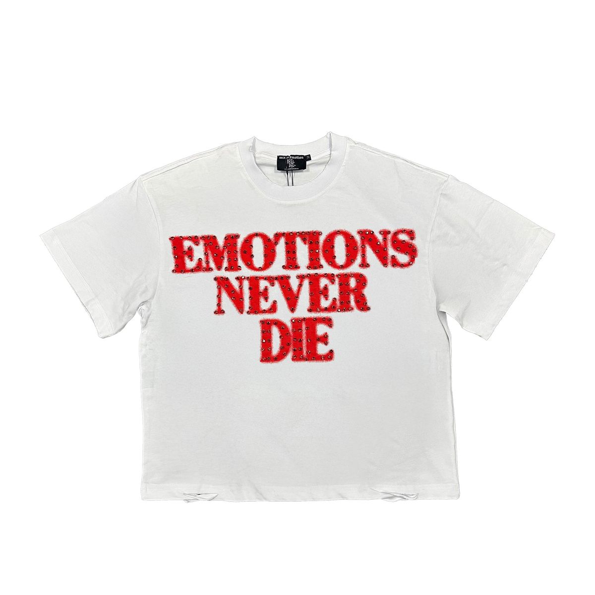 Mixed Emotions ‘End’ Rhinestone Tee Red
