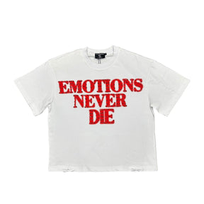 Mixed Emotions ‘End’ Rhinestone Tee Red