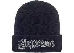 Supreme Metallic Stripe Beanie Black