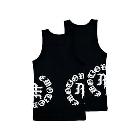 Mixed Emotions 2 Pack Black Script Tank Tops