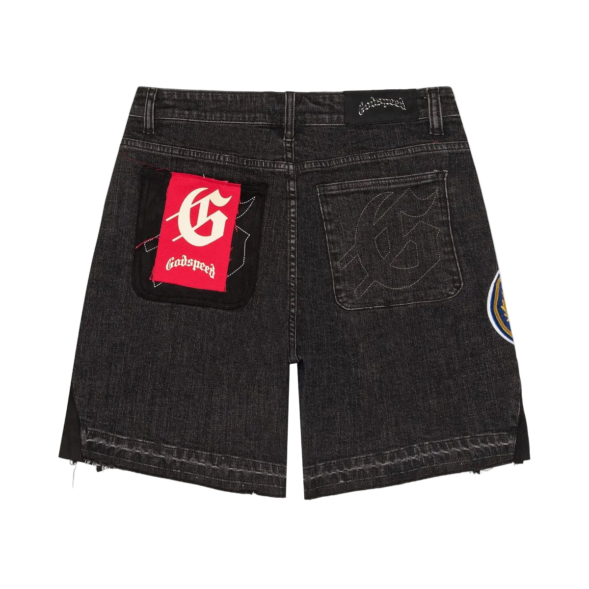 Godspeed Patchwork Denim Shorts V2 Black