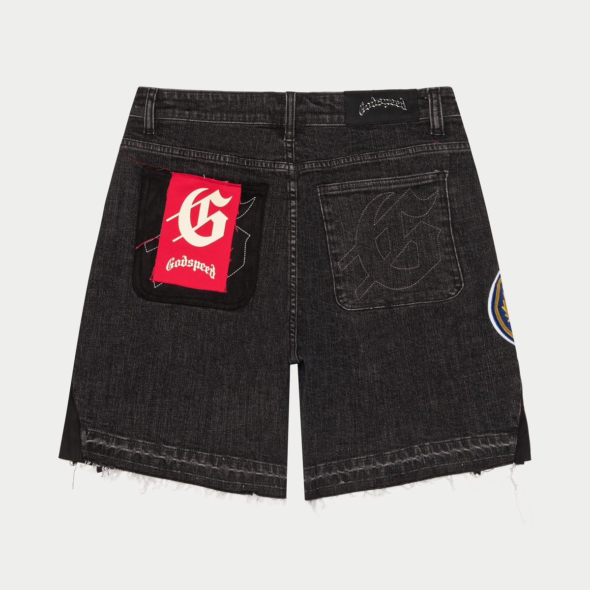 Godspeed Patchwork Denim Shorts V2 Black