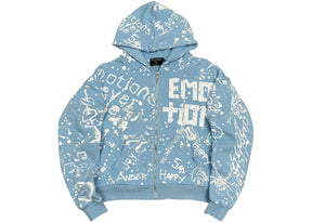 Mixed Emotion Graffiti Hoodie Blue