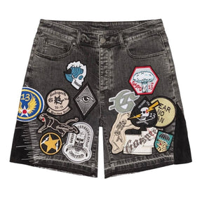 Godspeed Patchwork Denim Shorts V2 Grey