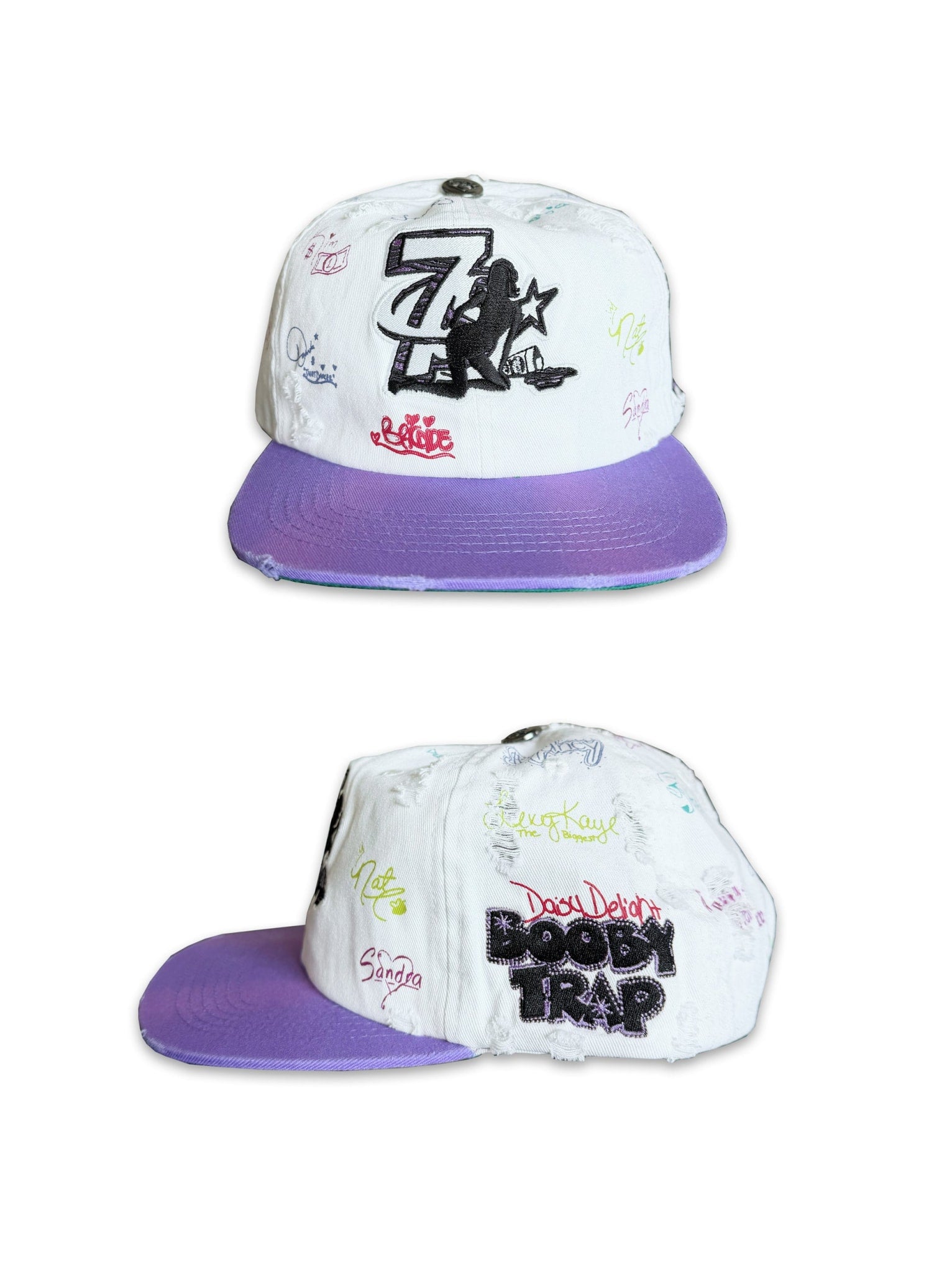 Triple Sevens Trap Signed Logo White Hat