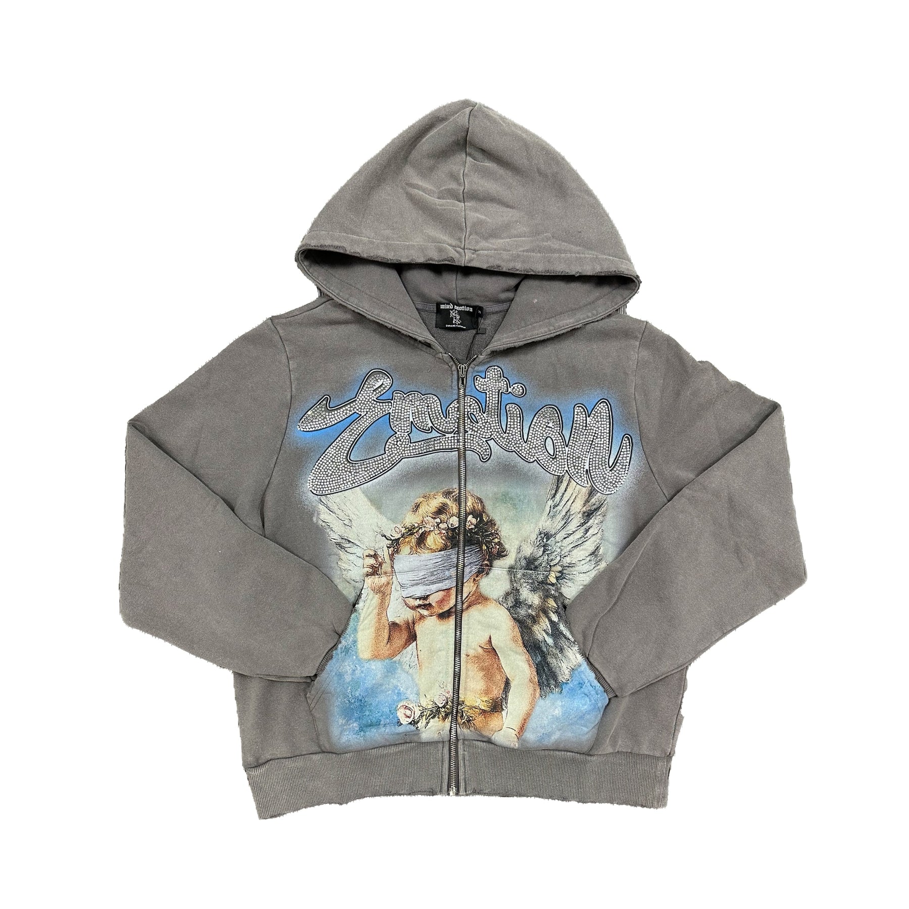 Mixed Emotions Grey “Rhinestone” Hoodie