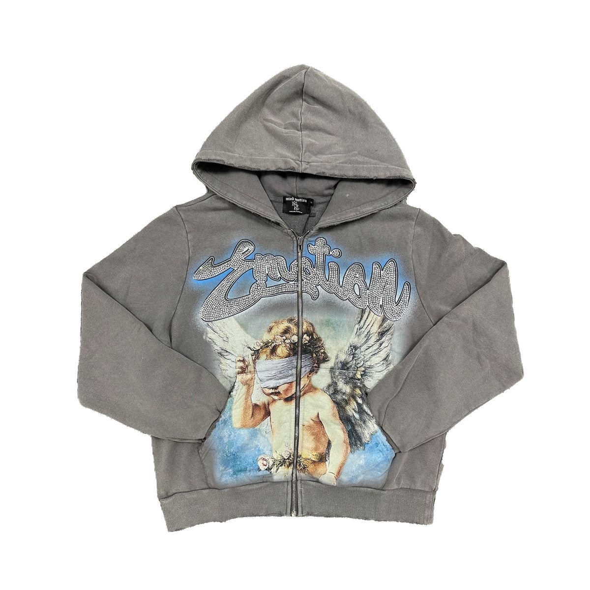 Mixed Emotions Grey “Rhinestone” Hoodie