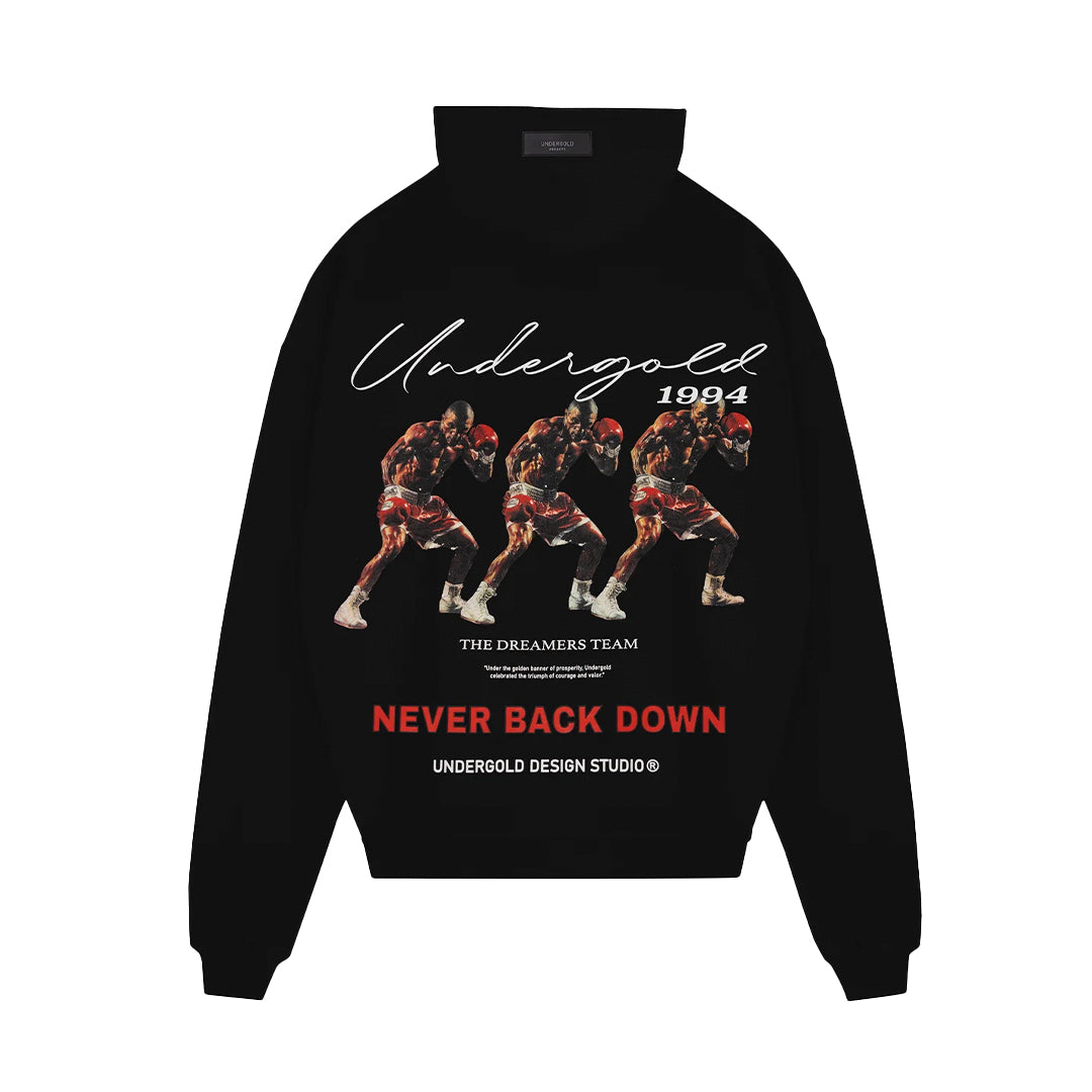 Undergold Dreamers Hoodie "Never Back Down" (Black)