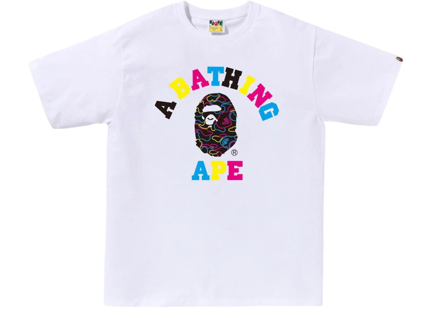 BAPE Neon Camo College Tee White