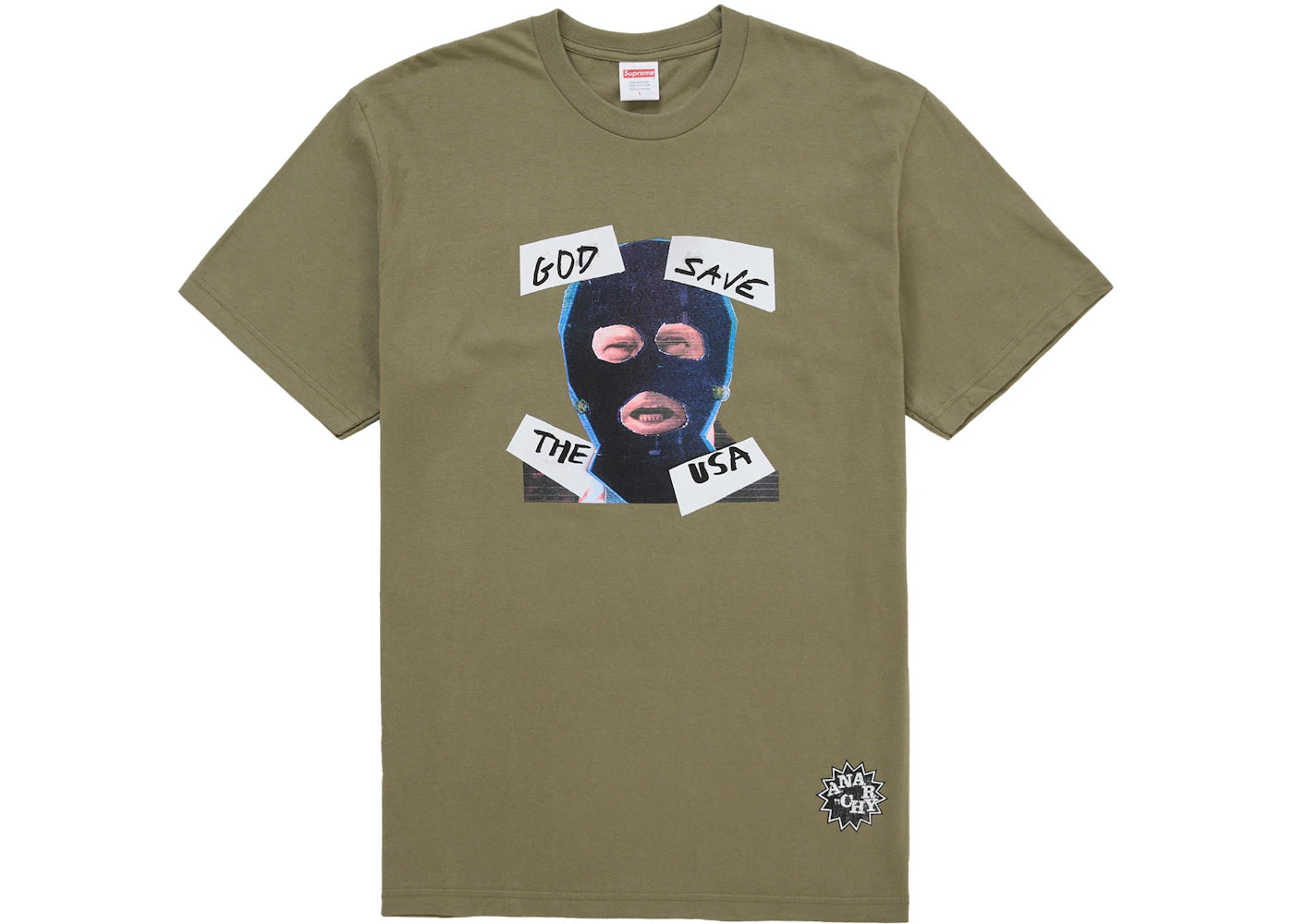 Supreme God Save Us Tee Light Olive